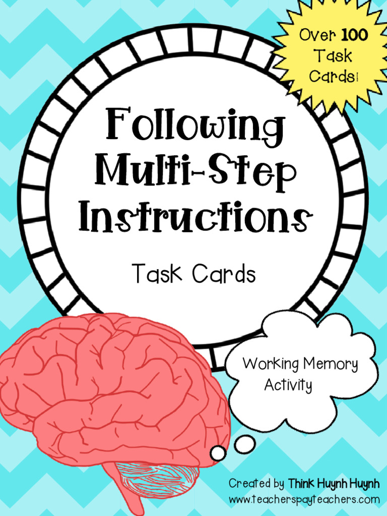 Multi-Step Working Memory Task Cards | PDF