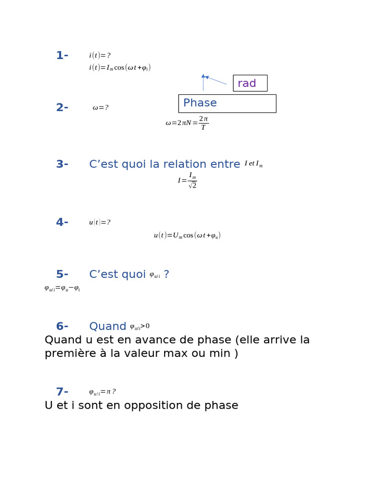 Analyse du RLC Forcé en Électrotechnique | PDF | Puissance (physique ...