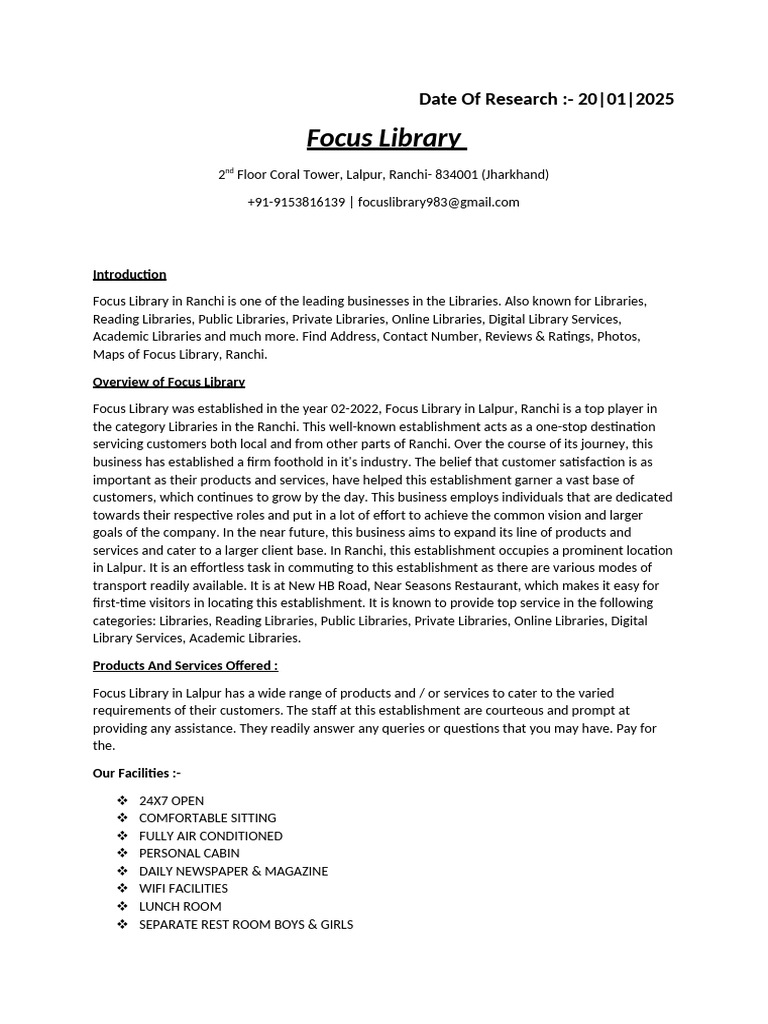 1.focus Library | PDF | Libraries