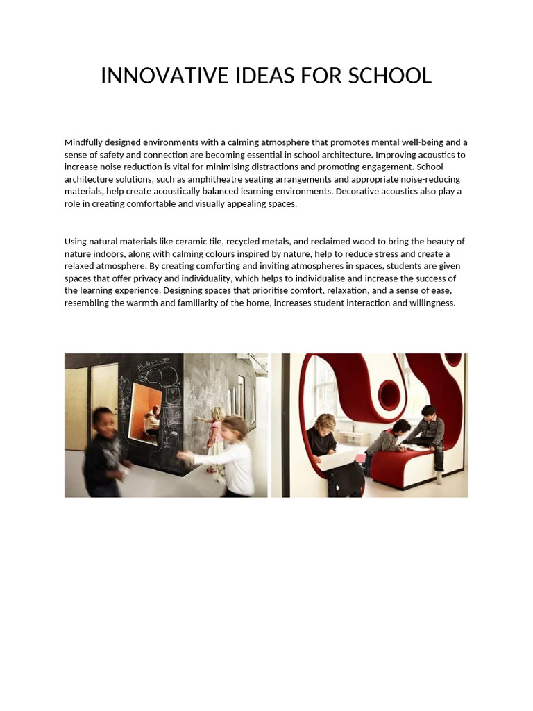Innovative Ideas For School | PDF | Classroom