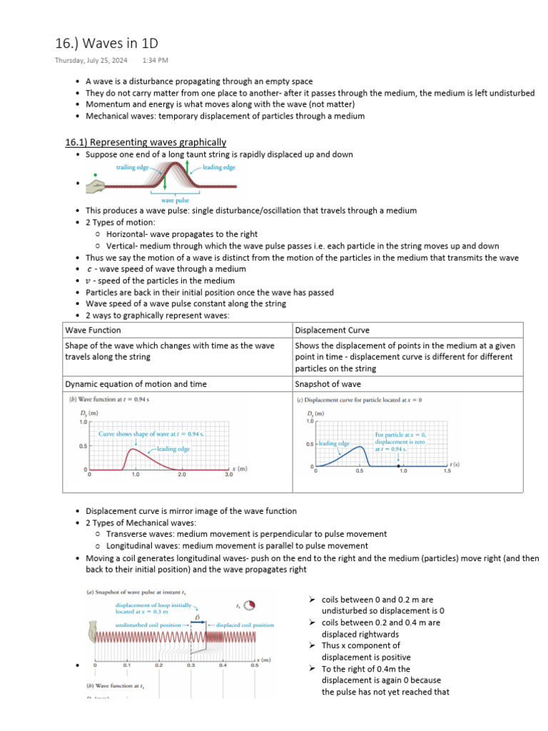Wave Motion and Graphical Representation | PDF | Waves | Classical ...