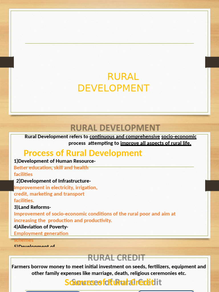 Comprehensive Guide to Rural Development | PDF | Agriculture | Loans