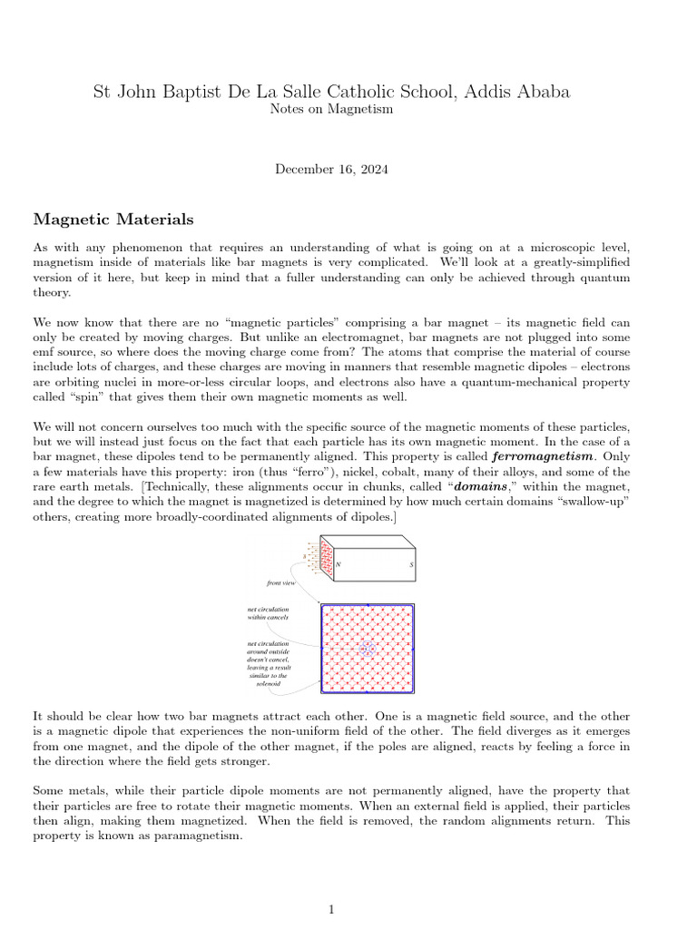 Notes | PDF | Magnetism | Ferromagnetism