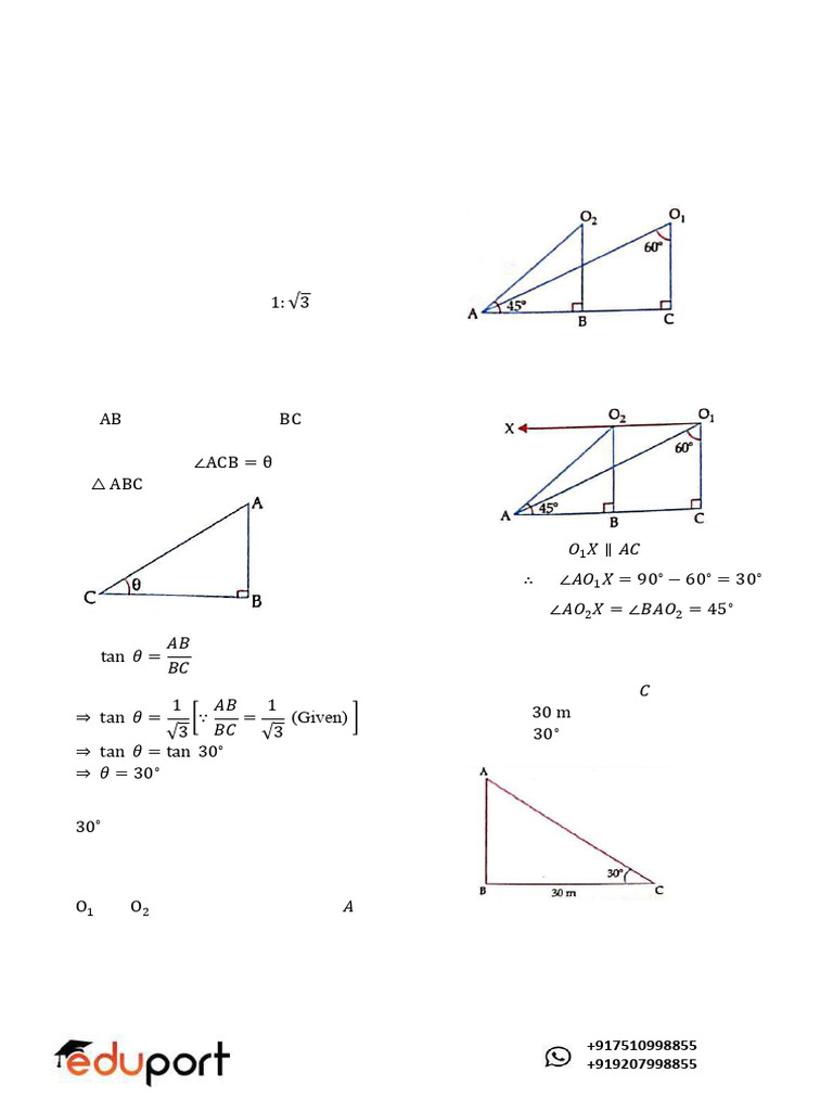 Trigonometry Problems for CBSE Students | PDF