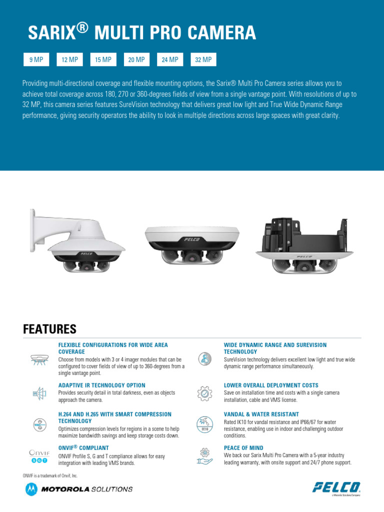 Sarix MultiPro ProductSpecification | PDF | Frame Rate | Electronics