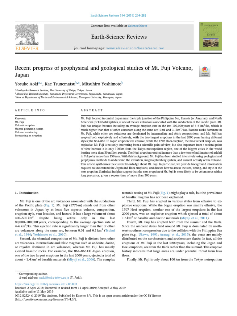 Recent Progress of Geophysical and Geological Stud | PDF | Volcano ...