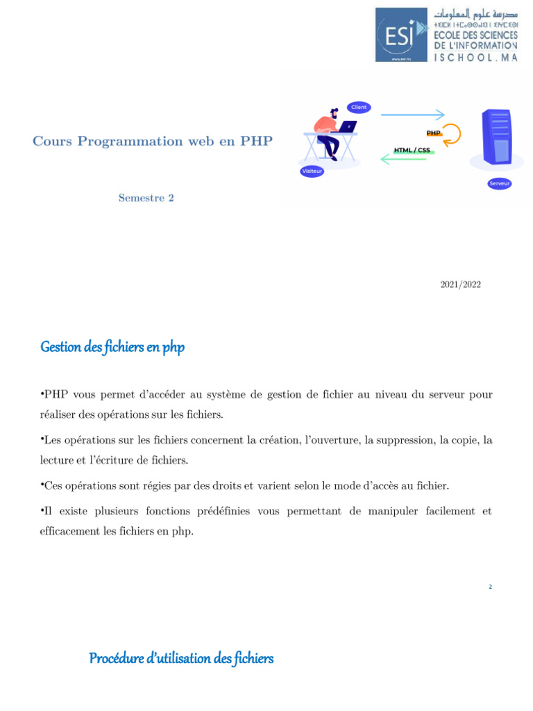 Gestion des fichiers en PHP : Guide complet | PDF | Html | Génie logiciel