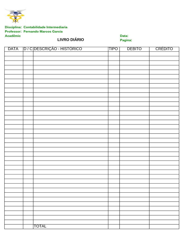 Modelo de Livro Diário Contábil | PDF