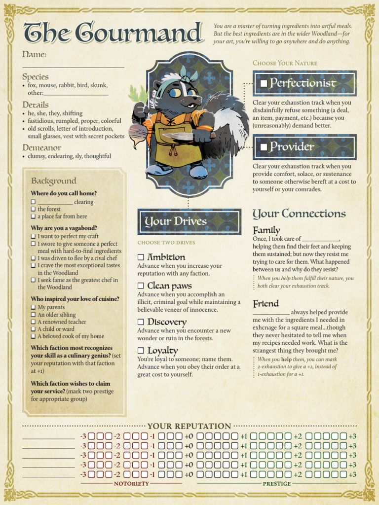 Gourmand Character Creation Guide | PDF | Cooking | Foods