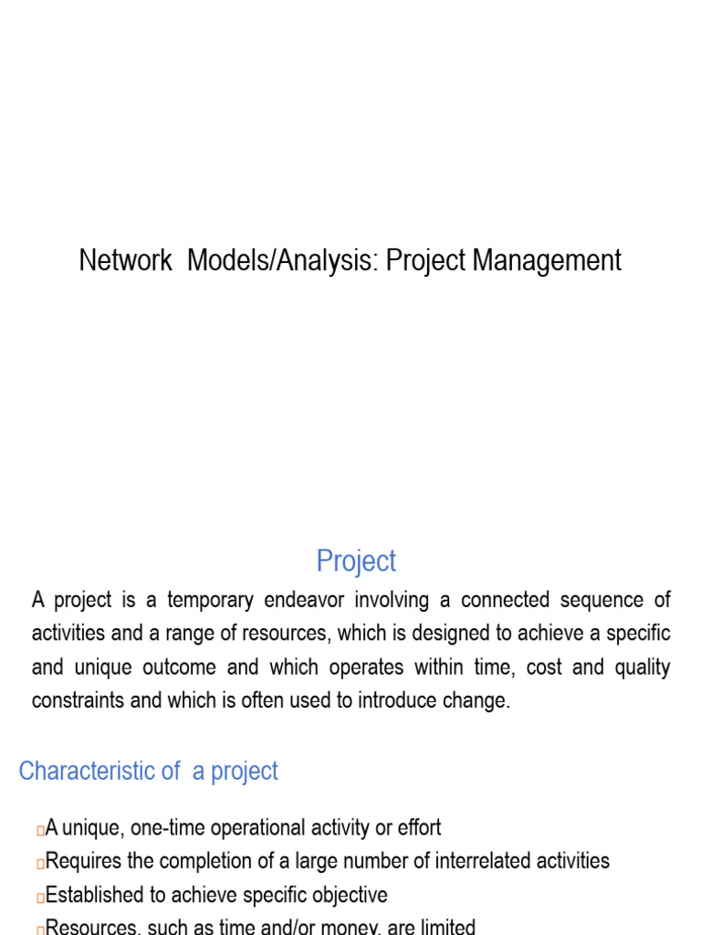 Network Models - Analysis - Slide Part1 | PDF | Project Management