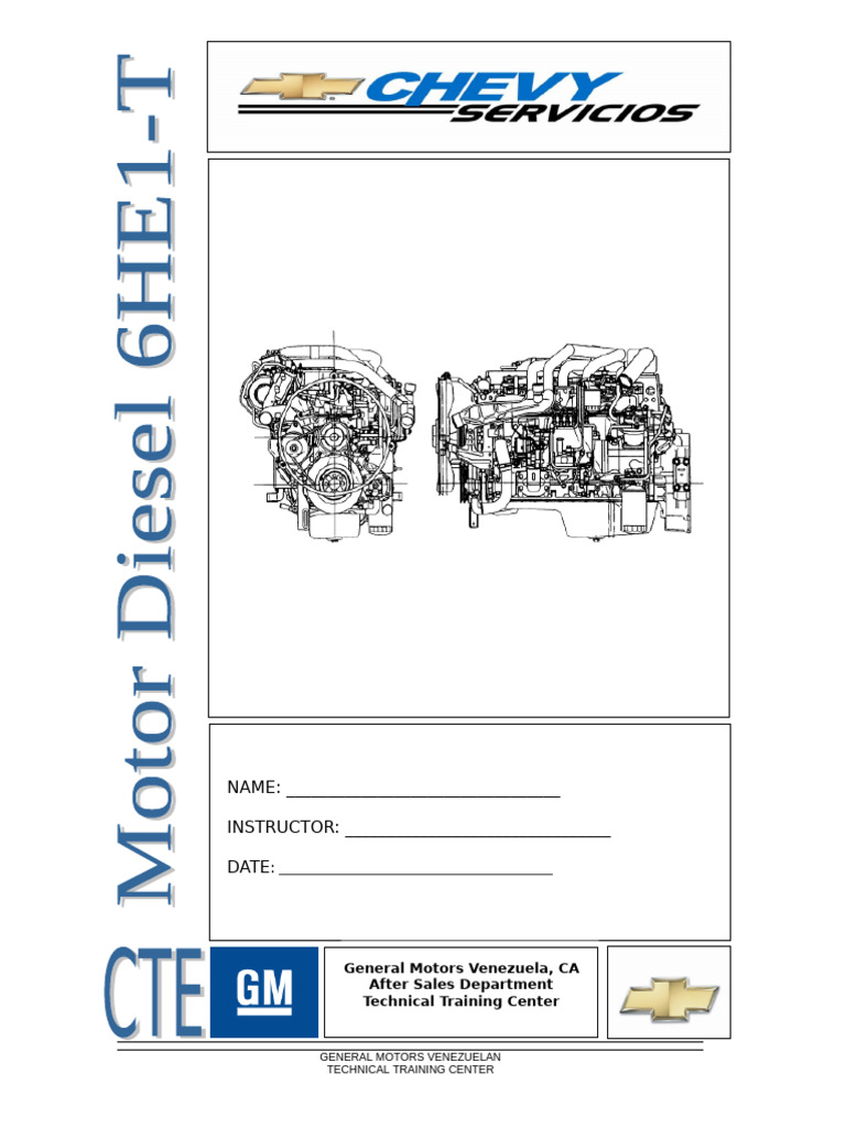 4HE1-T Diesel Engine Training Guide | PDF | Piston | Engines