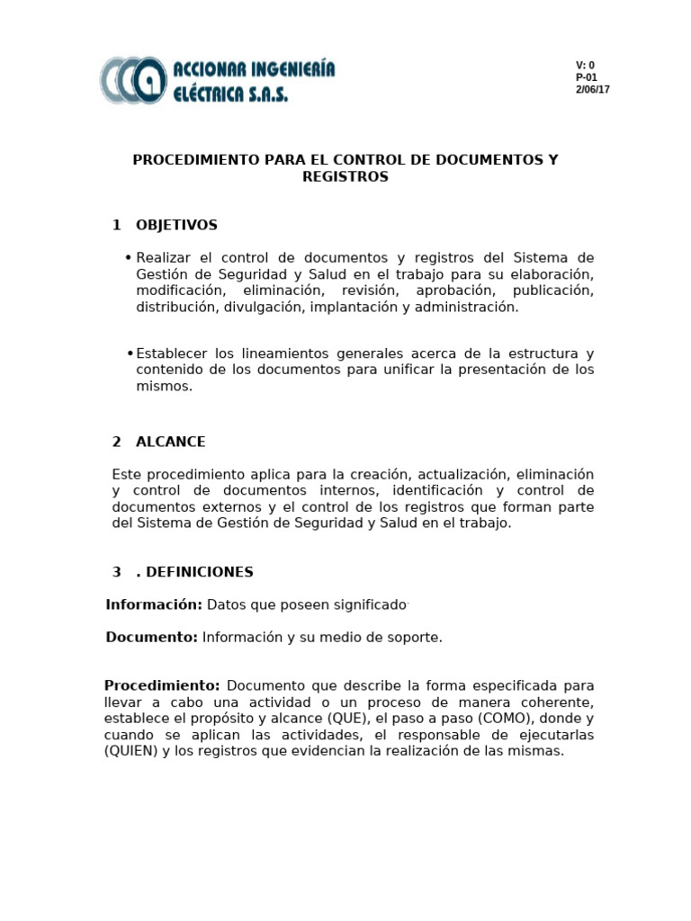 P-01 Procedimiento Control Documentos y Registros | PDF | Informática