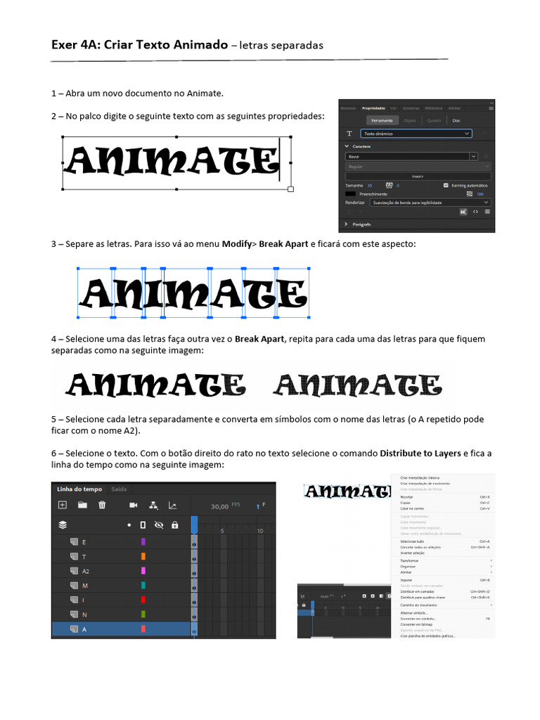 Criar Texto Animado no Animate | PDF
