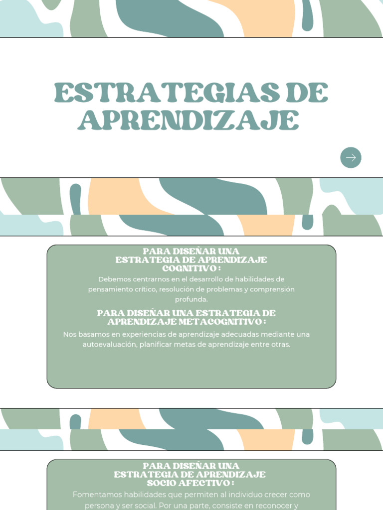 Estrategias De Aprendizaje 1 A Pdf Metacognición Aprendizaje