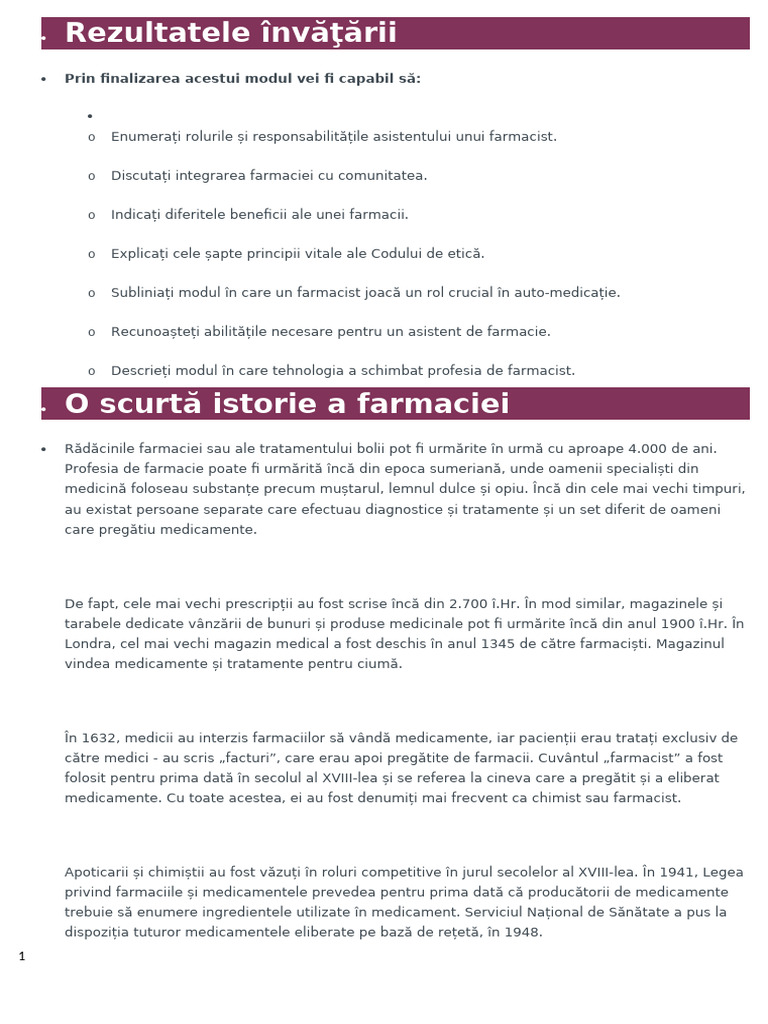 Asistent Farmacie | PDF