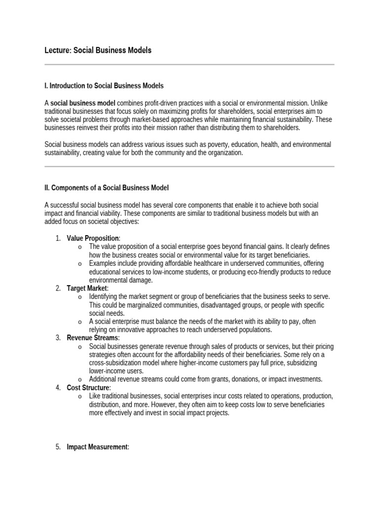 Week 7 8 Social Entrepreneurship | PDF | Social Enterprise | Business Model