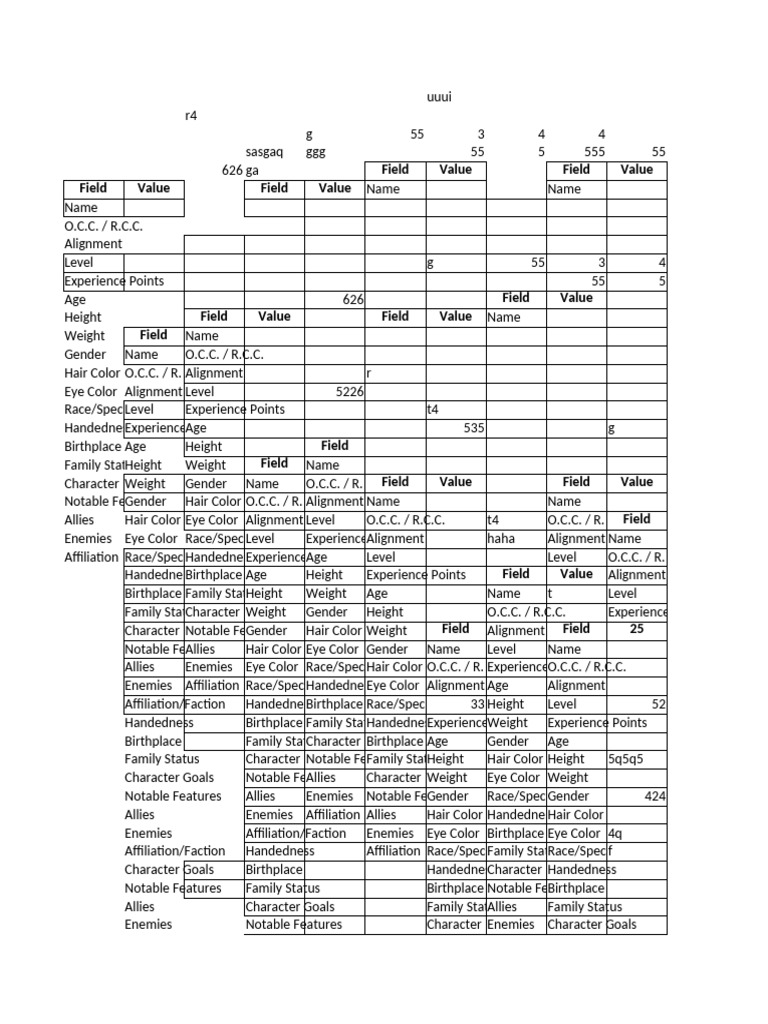 Rifts - Google - Sheets - Character - Sheet 11112b | PDF | Gaming ...