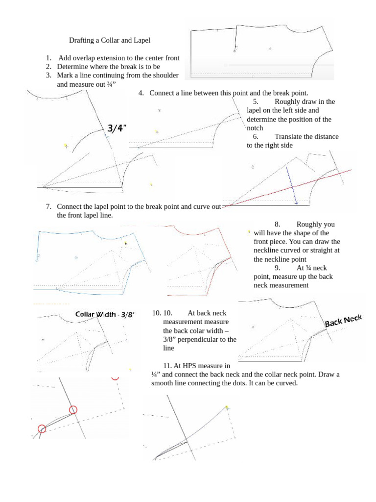 Collar and Lapel Drafting Guide | PDF | Clothing