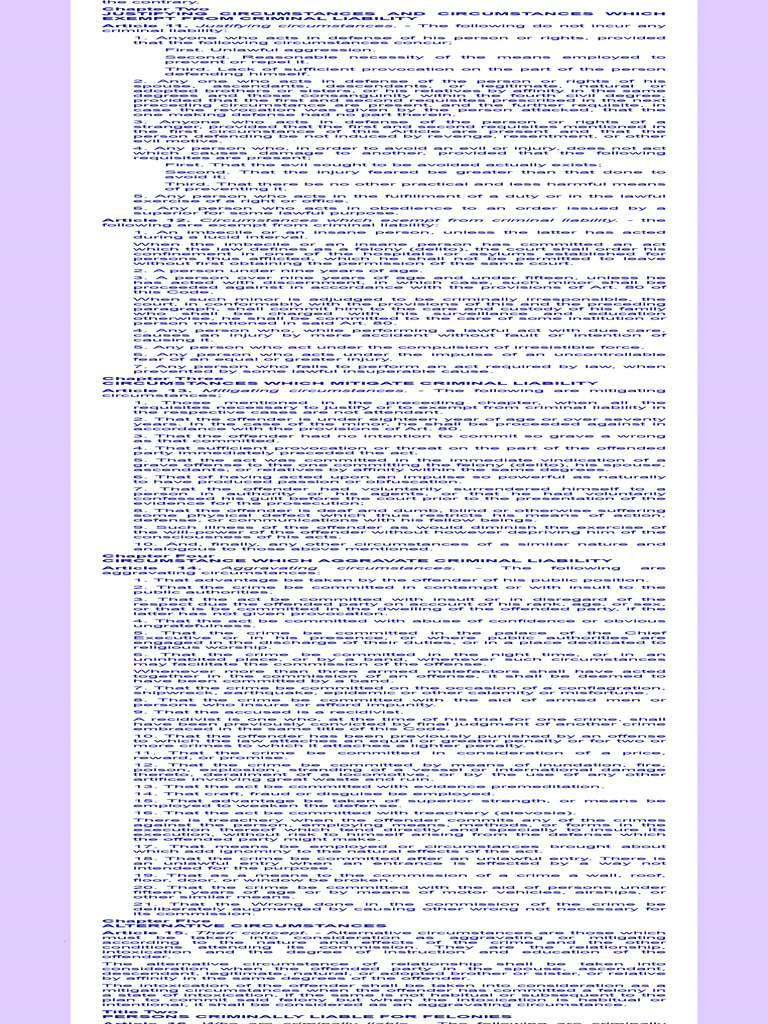 Justifying and Exempting Circumstances | PDF | Crimes | Crime & Violence