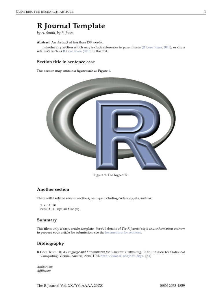 R Journal Article Template Guide | PDF