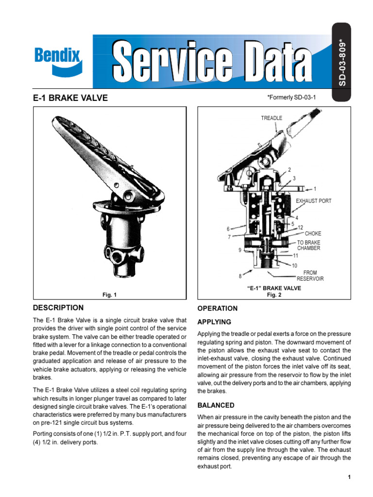 SD 03 809 Service Data E 1 | PDF | Valve | Piston