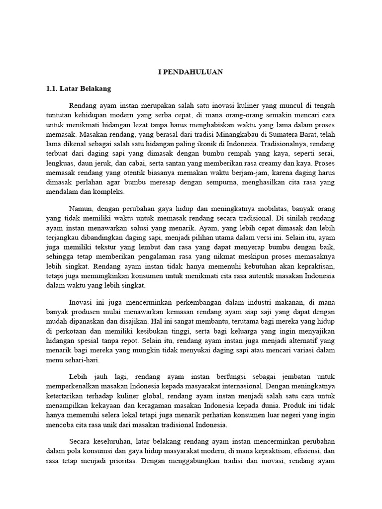 Inovasi Rendang Ayam Instan Praktis | PDF