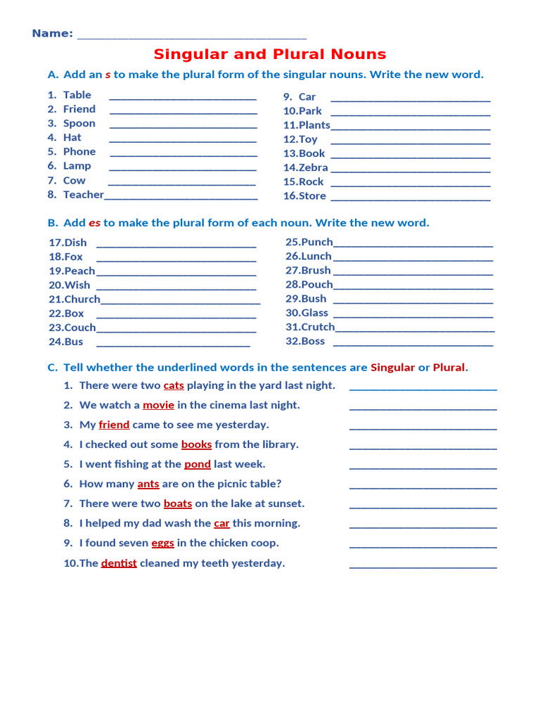 Grade 3 Singular and Plural Nouns | PDF | Plural | Language Families