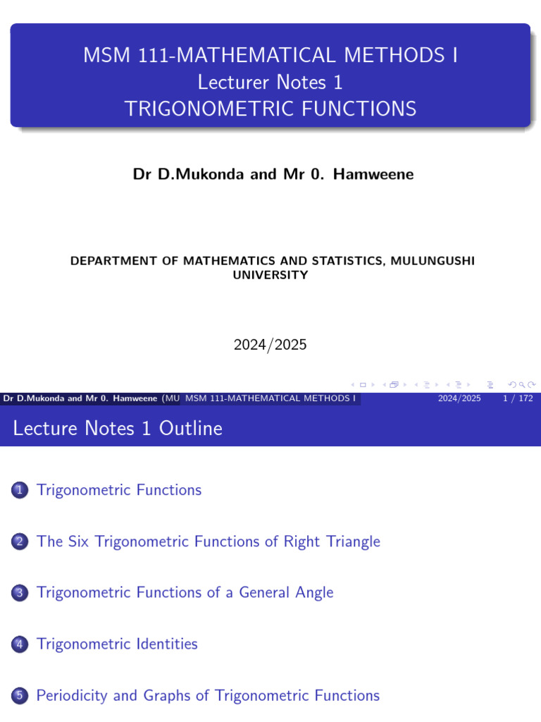 Trigonometric Functions Overview | PDF | Trigonometric Functions ...