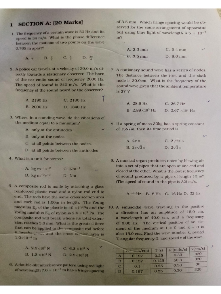 Phy 112 Test 1 2023-2024 | PDF