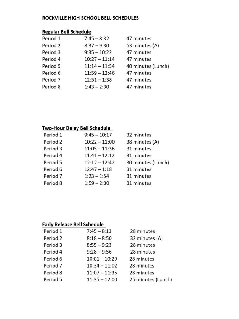 Bell Schedules Website | PDF