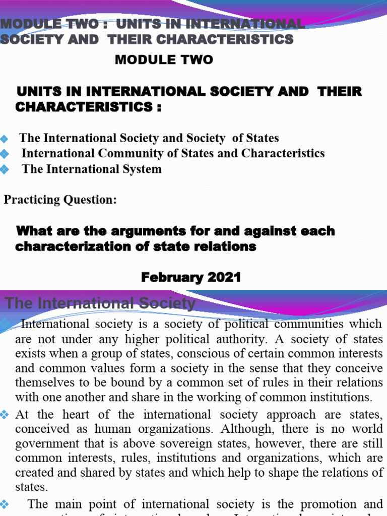 Units of International Society Explained | PDF | Society | Liberal Arts ...