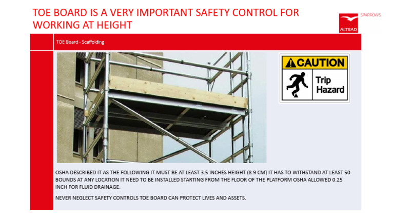 Essential Toe Board Safety Guidelines | PDF