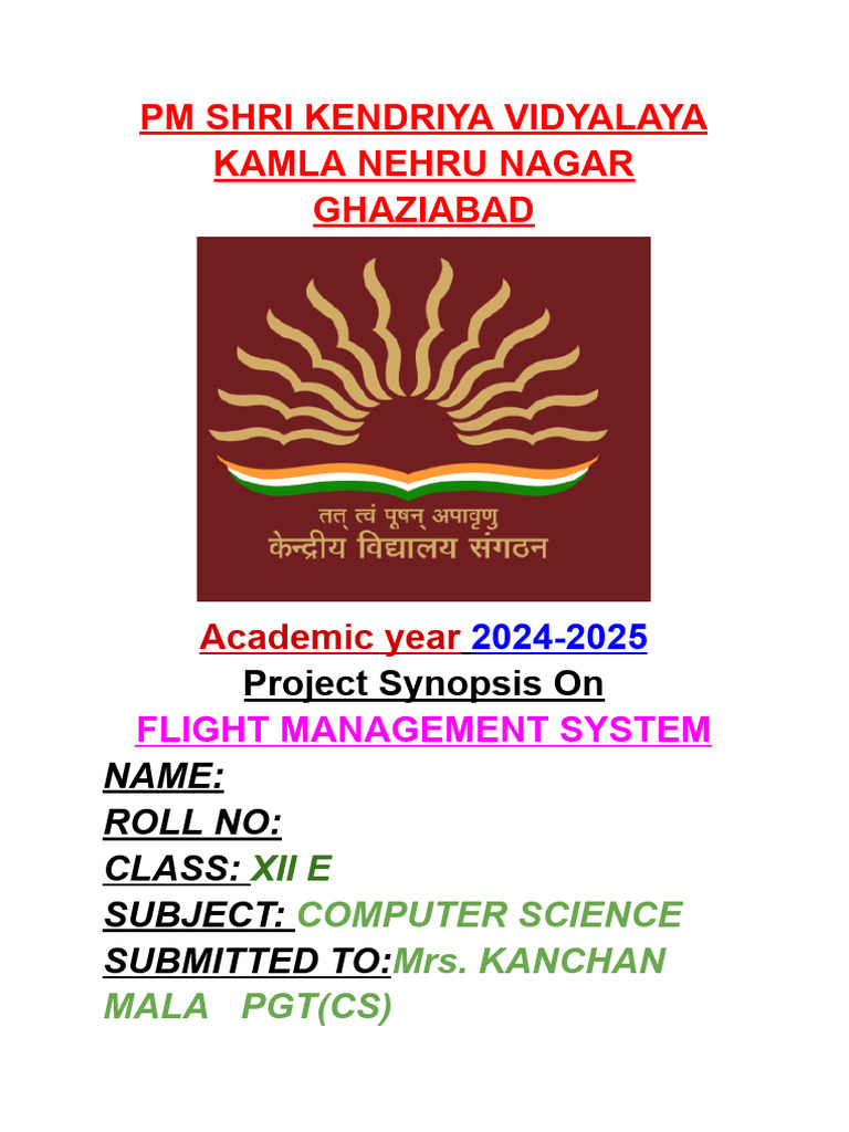 Flight Management System, CS, Class 12 | PDF | Computing | Aviation