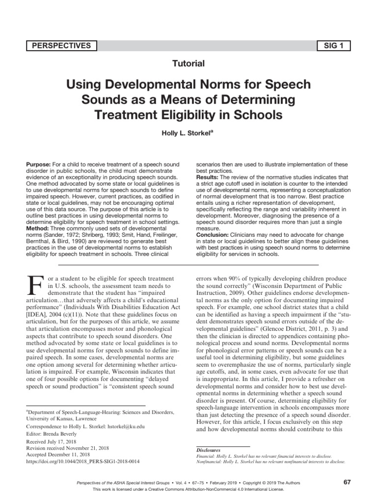 Storkel-- Developmental Norms -2018 | PDF | Speech | Accuracy And Precision