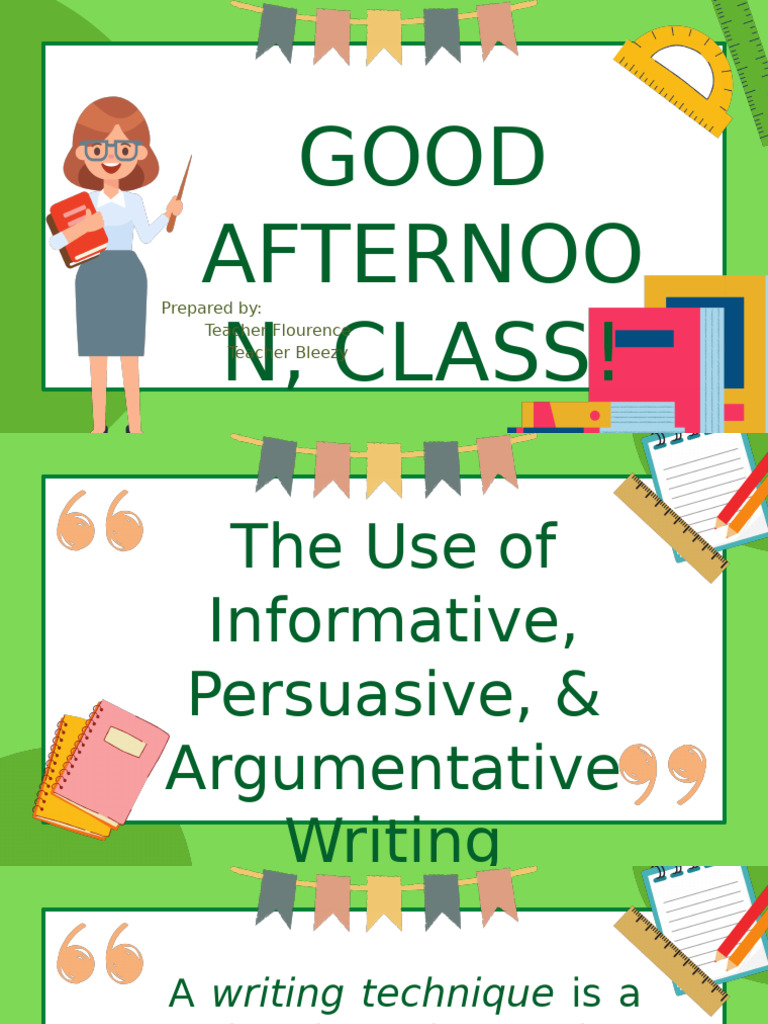 Writing Techniques: Informative, Persuasive, Argumentative | PDF ...