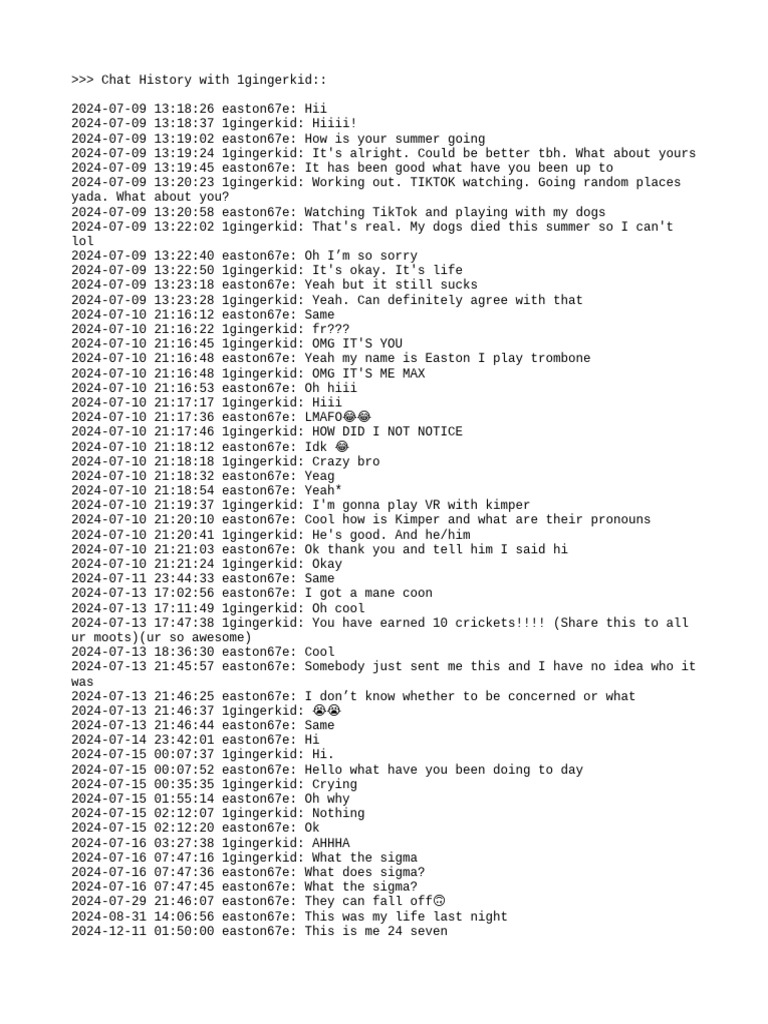 Chat History with Friends and Pets | PDF