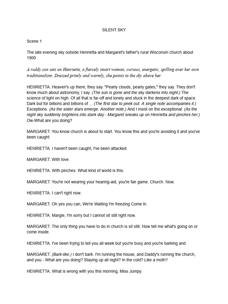 Silent sky cut scene pdf sky