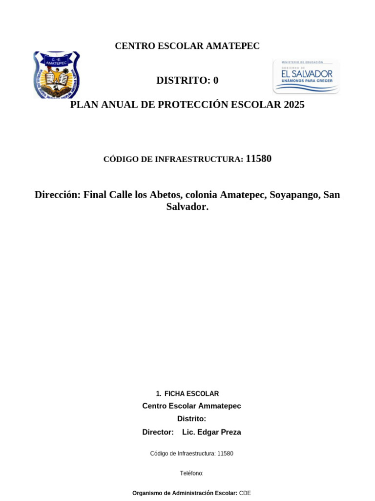 Plan de Protección Escolar 2025 Amatepec | PDF | Defensa Civil ...