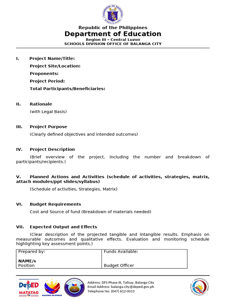 Project Proposal Template New | PDF