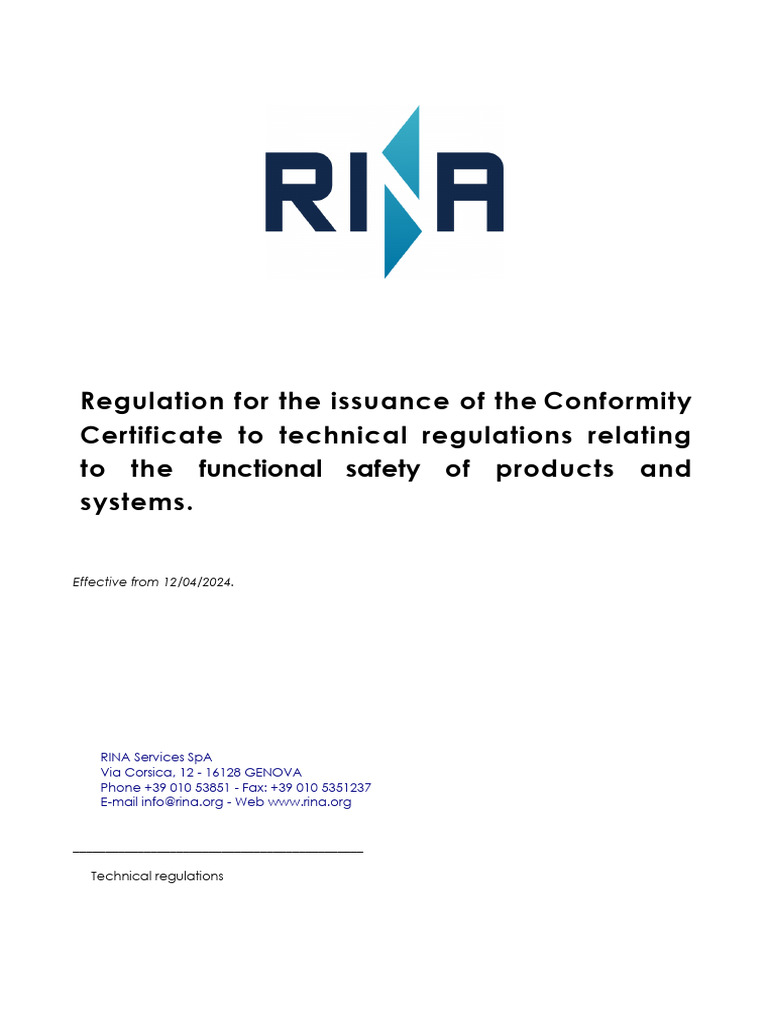 Conformity Certificate Regulation for Safety | PDF | Verification And ...