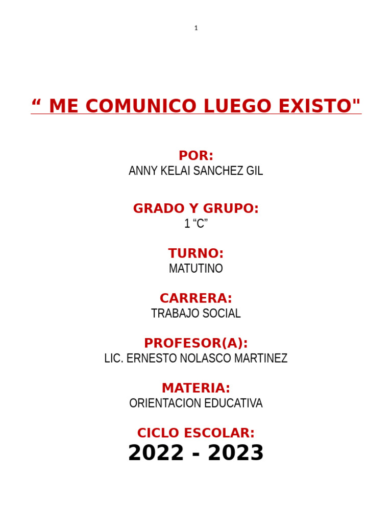 Me comunico luego existo | PDF | Comunicación | Comunicación humana