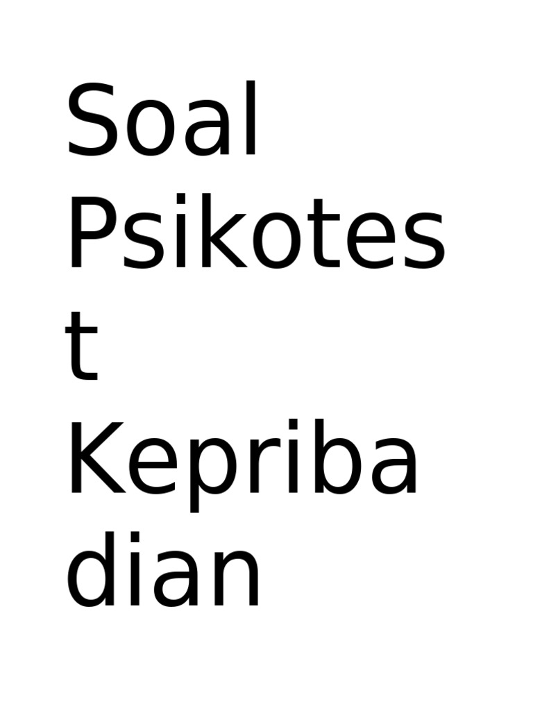 Test Kepribadian Pdf