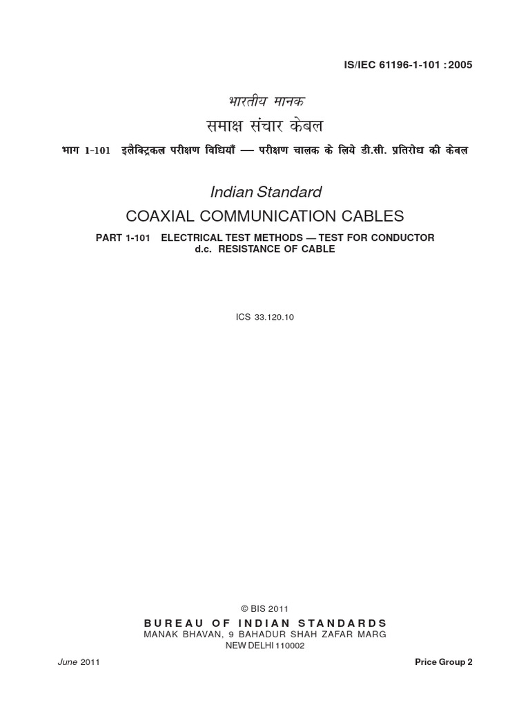 is.iec.61196.1.101.2005 | PDF | Coaxial Cable | Electrical Conductor
