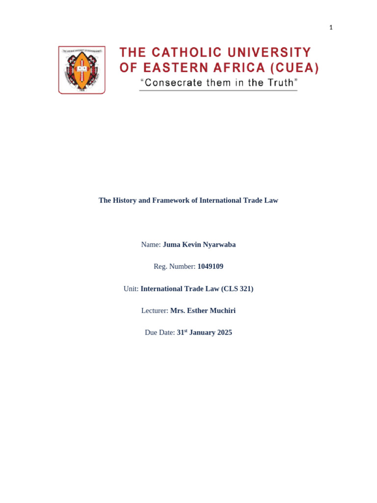 Evolution of International Trade Law | PDF | Most Favoured Nation ...