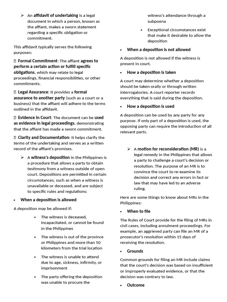 Additional Notes For CDI | PDF | Will And Testament | Affidavit