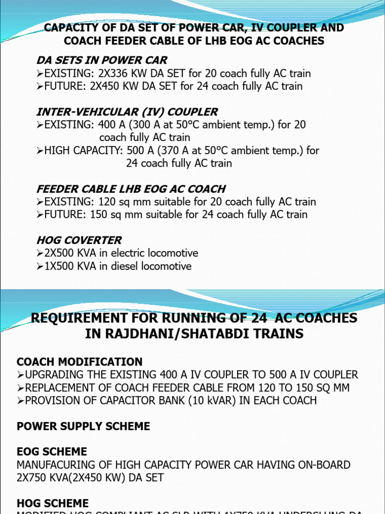 EOG and HOG Coach Power Specifications | PDF | Vehicles | Electric Power