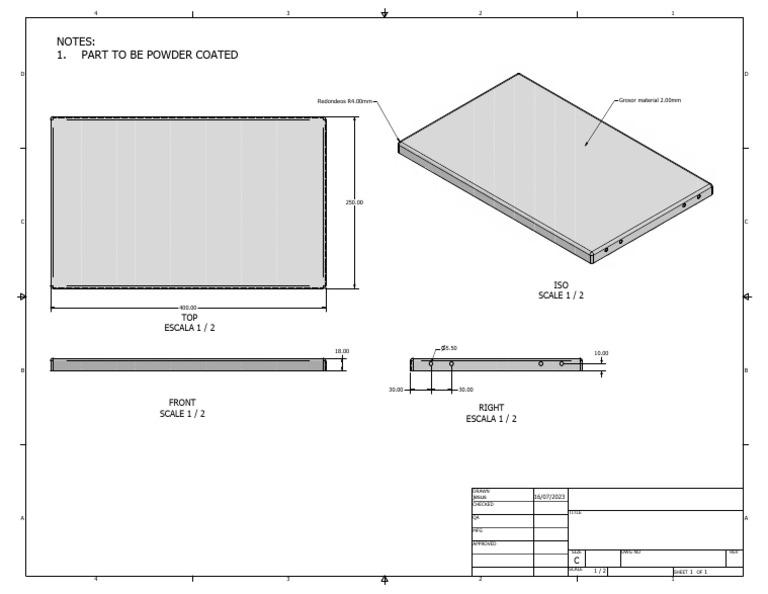 Powder Coating Technical Drawing | PDF | Industrial Processes