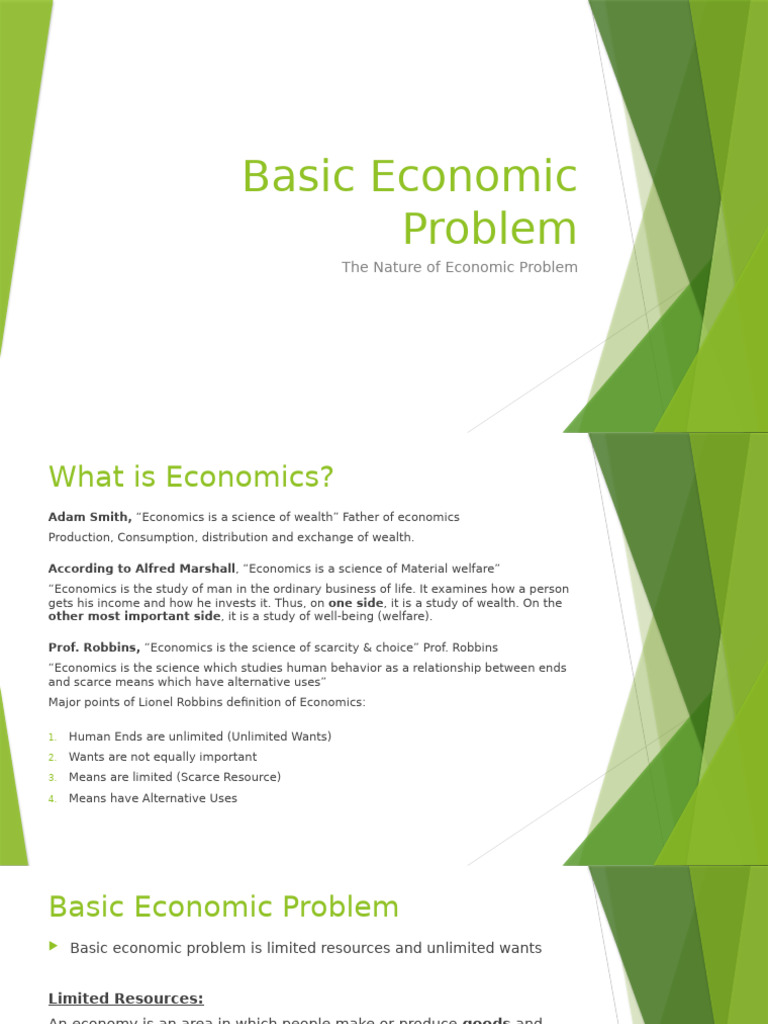 Understanding the Basic Economic Problem | PDF