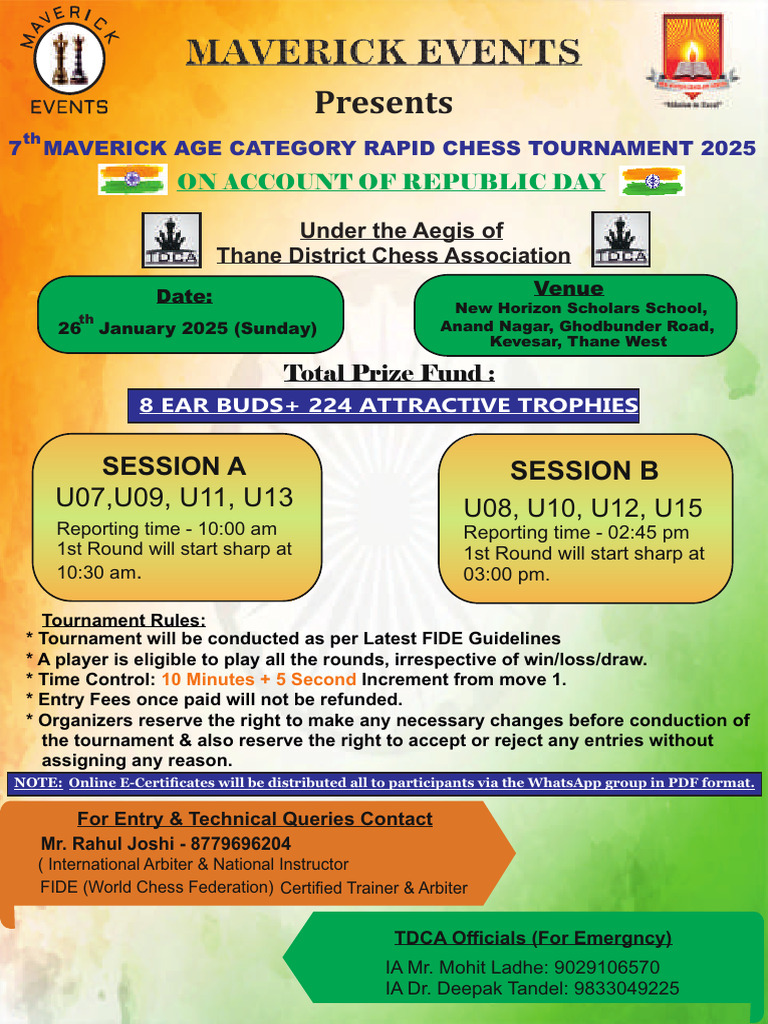 Thane Rapid Chess Tournament 2025 | PDF | Traditional Board Games | Sports