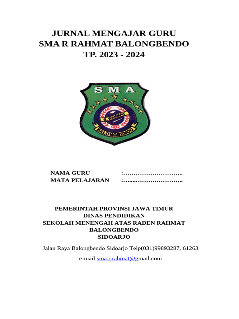 Jurnal Mengajar Guru SMA R Rahmat | PDF